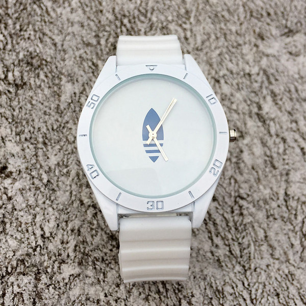 Fashion Women Men's Unisex 3 Leaves leaf style Silicone Strap Analog Quartz Wrist watch AD03