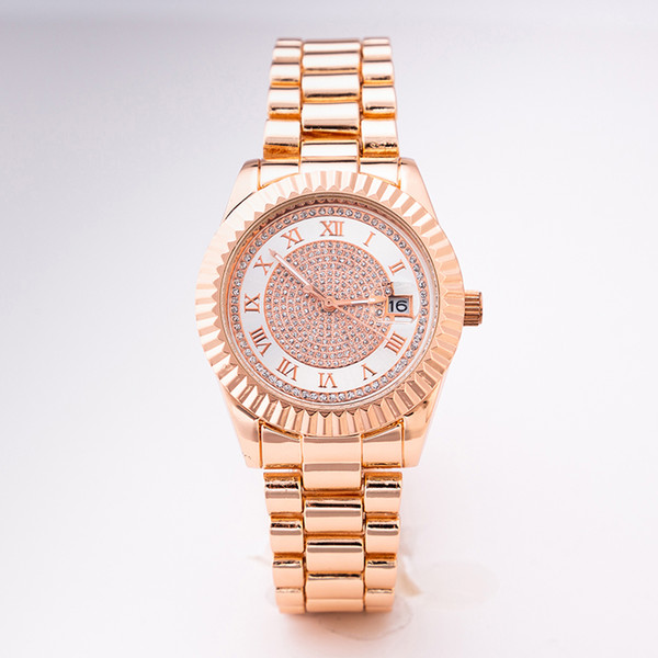 AAA high quality luxury brand men's gold ladies watch with full diamond fashion ladies wedding watch ladies watch brand name with gift box