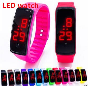 New Fashion Sport LED Watches Candy Jelly men women Silicone Rubber Touch Screen Digital Watches Bracelet Wrist watch