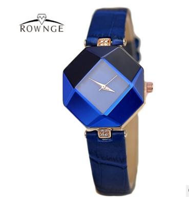 2017 Fashion 3D Rhombus Women Watches Luxury Diamond Ladies Watch Women Hour Leather Quartz Clock relogio feminino reloj mujer