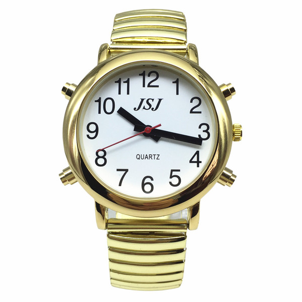 Spanish Talking Watch with Alarm, White Dial, Only One button, Expansion Band