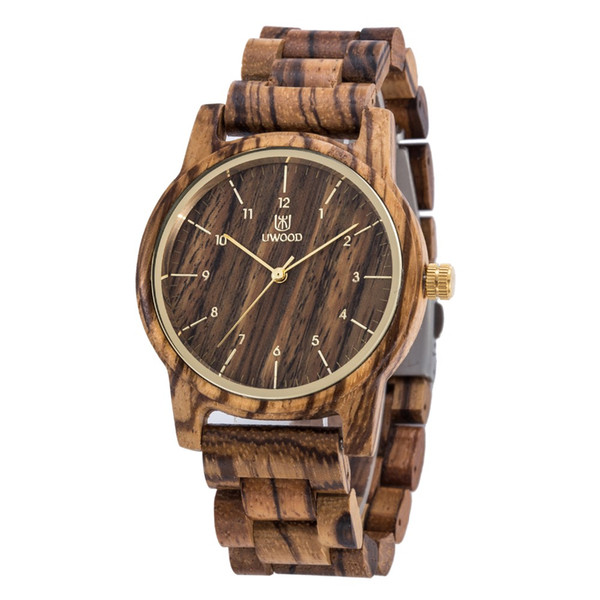 Luxury Top Brand Uwood Men`s Wood Watches Men and Women Quartz Clock Fashion Casual Wooden Strap Wrist Watch Male Relogio