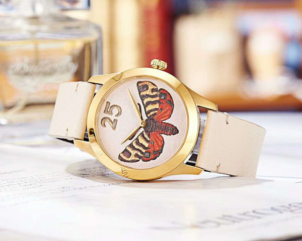 New fashion classic neutral Watch Butterfly / Bee pattern Imported Swiss machine Multi color wristwatch