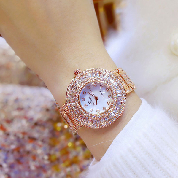 Women Watches Fashion Casual Luxury Rhinestone Quarts Rose Gold Silver Watch Birthday Valentine's Day Gift C18111301