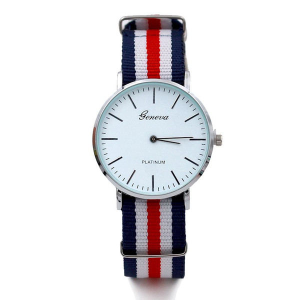 100pcs Geneva Nylon Strap Watches for Mens Women Casual Students Watch Sports Quartz Wrist watches Fashion Dress Watches For Men Women