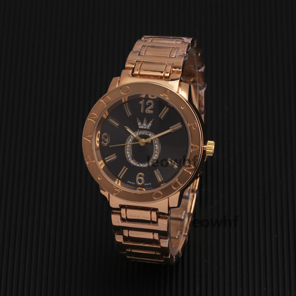 2019 Fashion Brand men crystal dial Stainless steel metal band quartz wrist watch PANDORA Bracelet Watch gue ss ga big bang dz