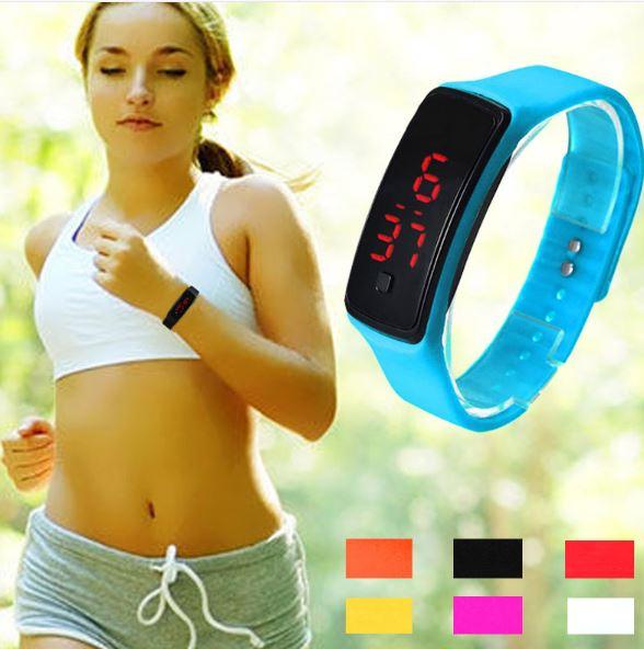 Freeshipping & Wholesale Resuli Fashion Ultra Thin Girl Men Sports Silicone Digital LED Sports Wrist Watch