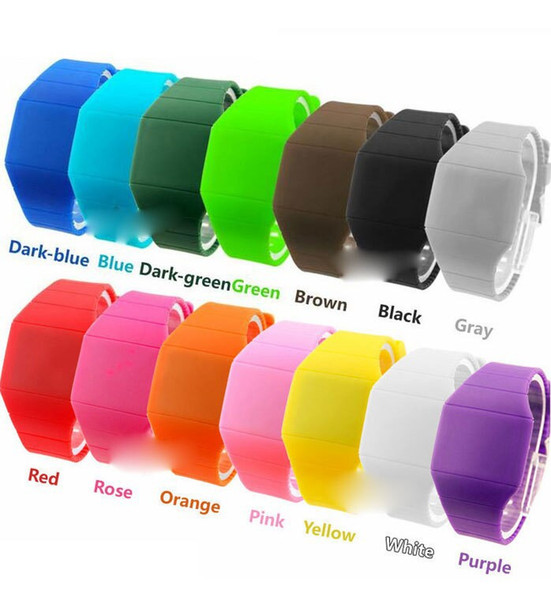 Crazy Hotselling New Colorful Soft Led Touch Watch Jelly Candy Silicone Digital Feeling Screen Watches Free TOP1SUPPLY Shipping