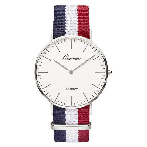 Geneva Dial Nylon Sport Watches Fashion Men Women Casual Quartz Wristwatch 2018 Luxury Unique Couple Gift Clock Water proof