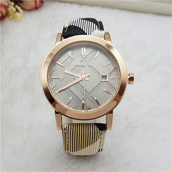 Top Luxury Men Women watch Dimensional Dial With Auto Date Leather Band Quartz Casual watches For ladies mens Valentine Gift