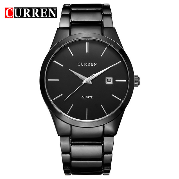 CURREN 8106 Full Steel Dial Wristwatches Men's Quartz business affairs calendar Wristwatches fashion leisure style Watches Wholesale sales