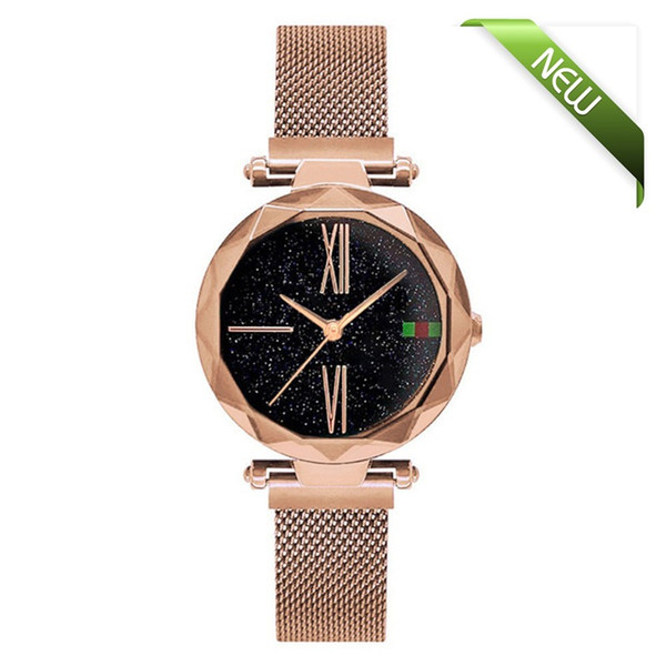 2019 New Arrival Woman Crystal Quartz Watch Casual Milan Stainless Steel Girl Rose Gold Luxury Fashion 36MM Rhinestone Clock Reloj femenino