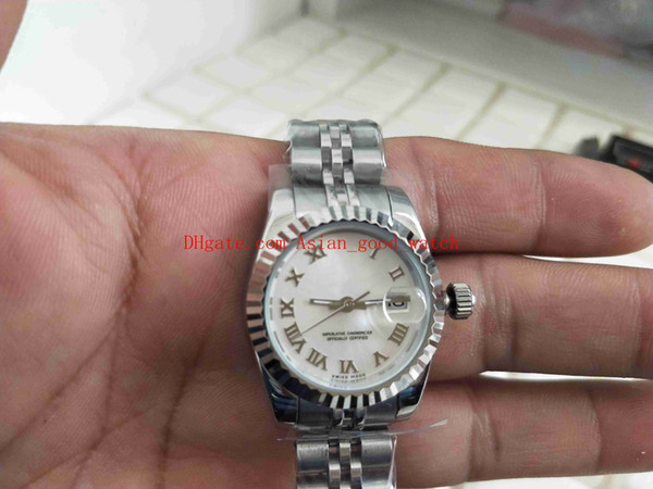 Free Shipping Ladies Fashion wantch 31MM 178384 Rome White dial date Sapphire Glass Stainles Steel bracelet Automatic Women's Watch Watches