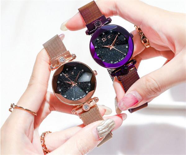 Brand fashion star surface suction magnet ladies watch lazy people must milan fashion watch