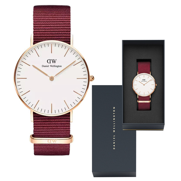 2019 new fashion high quality women's Daniel Wellington watch 36MM nylon strap casual sports brand waterproof quartz DW watch