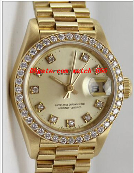 Host Selling Luxury Watches Wristwatch Lady's Watch 69138 Diamond Dial-Diamond Bezel 18k Yellow Gold Automatic Watch Women Watches