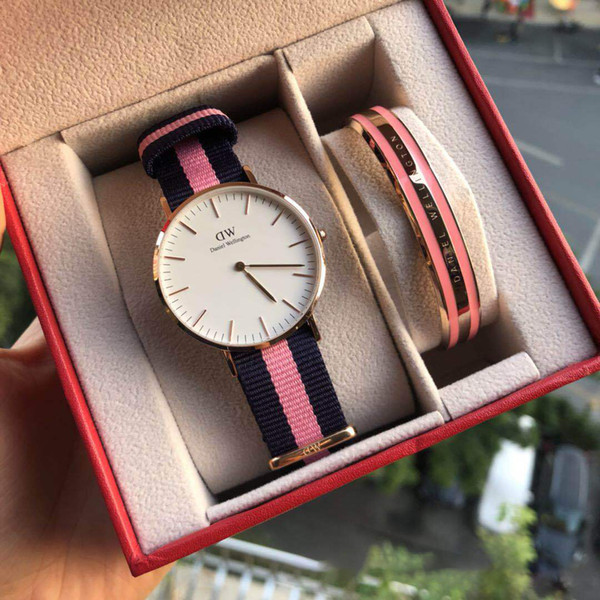 2019 new fashion 36mm women Daniel Wellington dw watches NATO woven belt business casual sports brand waterproof quartz watch