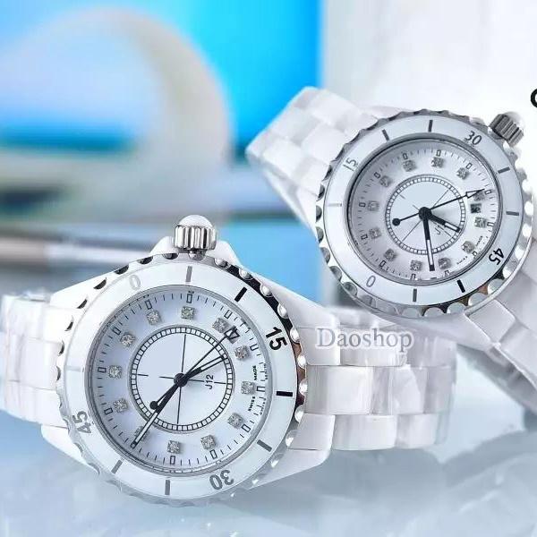 Brand Luxury Lady White Black Ceramic Watches High Quality Quartz Wristwatches For Women Fashion Exquisite Women Montres hommes