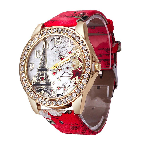 2018 Casual Unique luxury Fashion Women Watch Geneva Diamond Analog Leather Quartz Wrist Watch Christmas BY DHL 230280