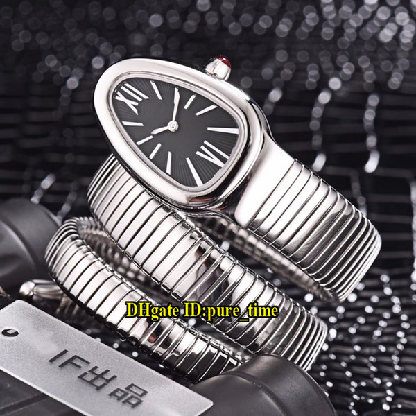 8 Color Serpenti Tubogas 102824 Black Dial Swiss Quartz Womens Watch 316L Silver Steel Ring Bracelet Lady Sexy Fashion Watches