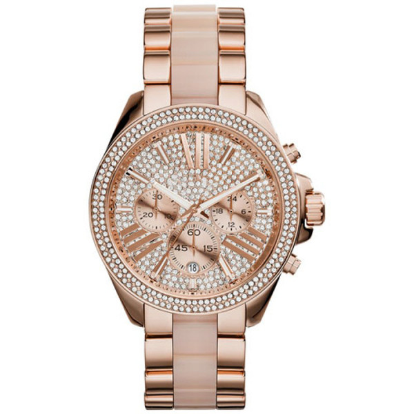 6096 Wren Rose Gold Blush Chrono Womens Glitz Stainless Watch 39mm Wristwatch Quartz 1pc