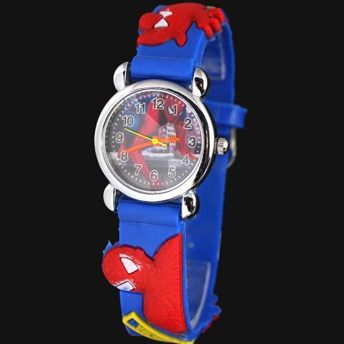 3D Cartoon Lovely Kids Girls Boys Children Students spider-man Quartz Wrist Watch Very Popular
