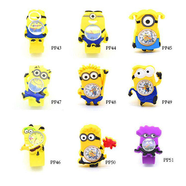 3D Eye Children Kids Slap Watch Boy Girls Cartoon Wristwatch Yellow Silicone Rubber Quartz Watches Chirstams Birthday Gift 2017
