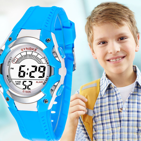 SYNOKE Children watch LED Digital Sports Relojes Mujer Boys girls fashion Kids Cartoon Jelly Waterproof Relogio Feminino 2018