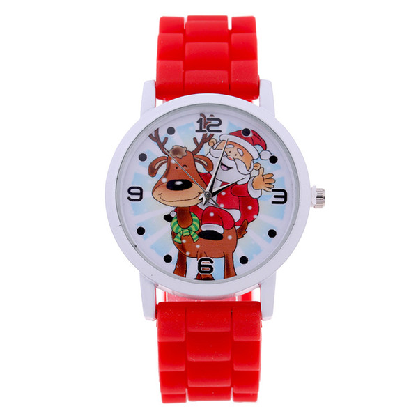 Top Brand Fashion Colorfull Santa Claus Cartoon Watch Women Ladies Girls Female Clock Christmas Quartz Silicone Gift Watches