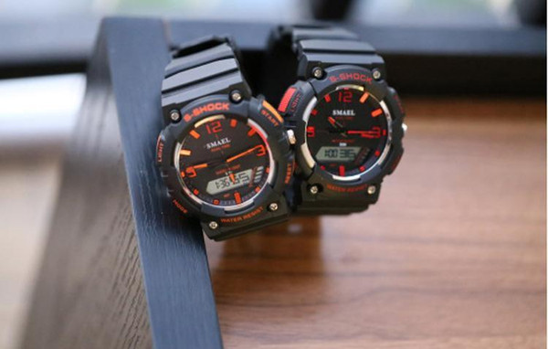 SMAEL Fashion Brand Kids Watch LED Digital Quartz-Watches Boy Girl Student Multifunctional Dual Display Watch Wrist Watches for Children259