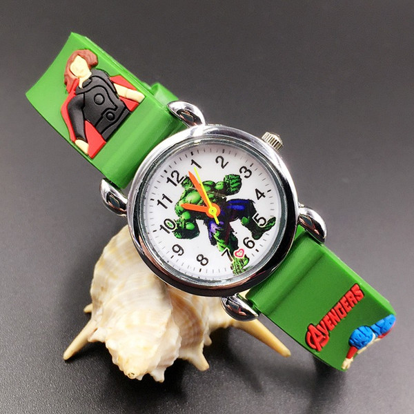3D Cartoon Lovely Kids Girls Boys Children Students Avengers Quartz Wrist Watch Very Popular