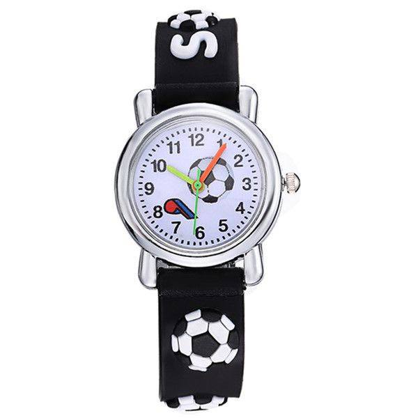 Wholesale boys girls kids soft rubber sport football soccer watch fashion children students 3D cartoon quartz party gift watches