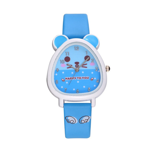 Cute cartoon cat children watches kids girls students gift watch Happy To You Two ear animals pattern Fashion leather quartz wrist watches