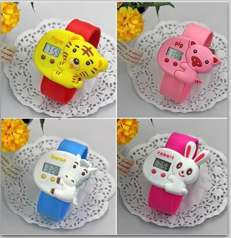 New Zodiac signs style Waterproof Cartoon pops table candy-Colored jelly Wrist Watches for Kids Christmas Gift