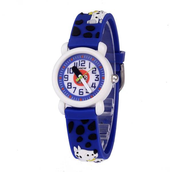 Children's New Design Watches Dots-style Round-case Kids Watch Acrylic Glass Fashion Students Wrist Watches Blue No:86219