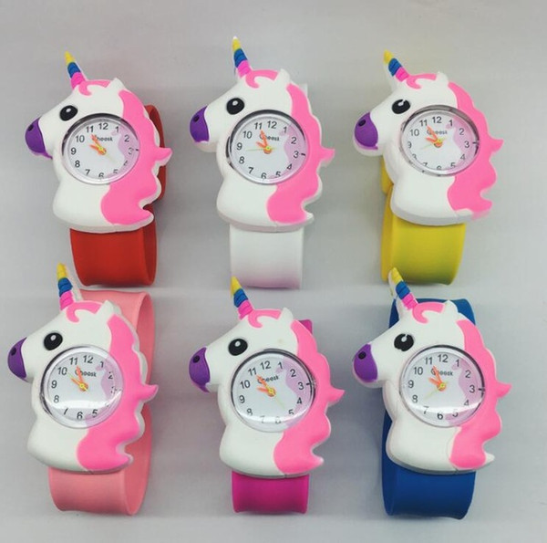 Fashion New 3D Cartoon Unicorn Kid Watches Casual Quartz Wristwatch Silicone Band Slap Watch Children unicorn Sports Watch Cute Baby Clock