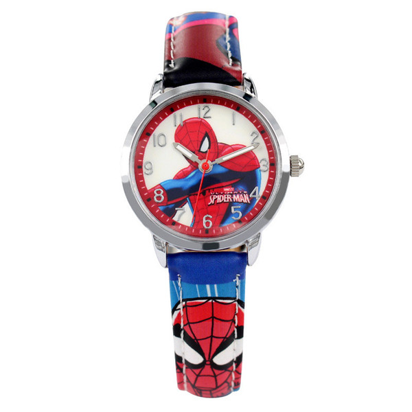 2018 Fashion Casual cartoon Kids Watches for Boys Luxury Quartz Wrist Watches for Children Boy Spiderman Students Wristwatches