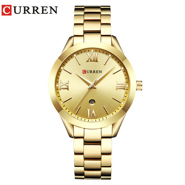 Curren Watches Luxury Women Full Steel Quartz Watch Fashion Casual Ladies Dress elegance clock Wristwatch relogio feminino 9007 Y1890304