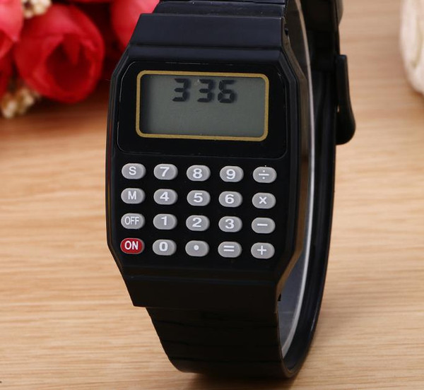 Classic Digital Calculator Watch Silicone Date Multi-Purpose Fashion Children Kid Electronic Wristwatch Party Favors Holiday gift colorful