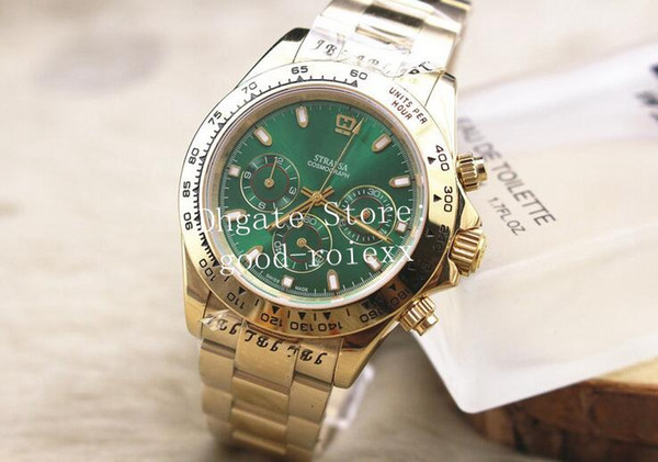 Luxury Automatic 2813 Mechanical Movement Watch Green Dial Watches Men 116508 Gold 116528 116528 Mens Cosmograph Wristwatches