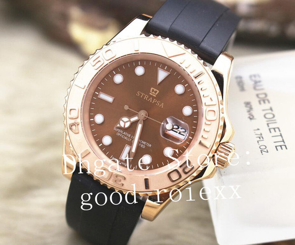 Luxury Mens Automatic 2813 Brown Dial Watches Men Sapphire Crystal 116622 Watch Mens Rubber Strap Rose Gold 226659 Chronometer Wristwatches