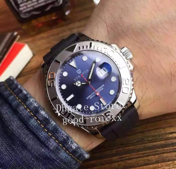 Mens Ceramic Bezel Automatic 2813 Blue Dial Watches Men Calendar Crystal 116622 Watch Mens Rubber Strap Wristwatches 40mm 226659 Watches