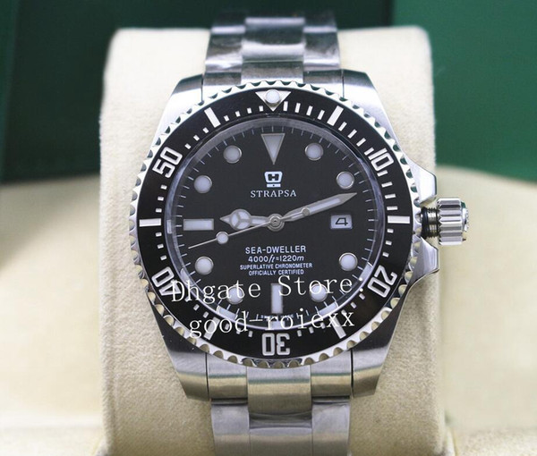 40mm Men's Automatic 2813 Watch Men Ceramic Bezel Steel 116600 Sea Black Dial 16600 Watches Dive Date Sports Dweller Perpetual Wristwatches