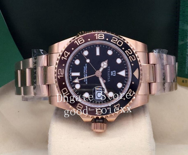 Mens Black Brown Ceramic Bezel 126715 Rose Gold Watch Automatic 2813 Men Gmt II Sapphire 126715Chnr Date Dive Master Pepsi Batman Watches