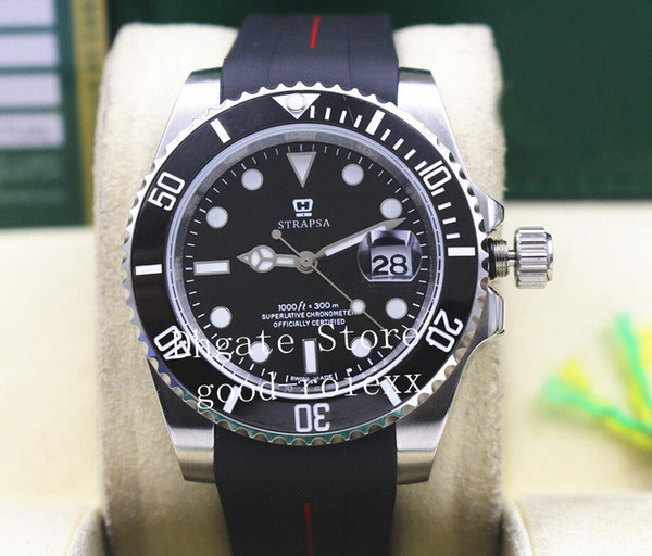 Mens Asia Automatic 2813 Ceramic Bezel Sapphire Luminous Watch Men 116610LN Rubber Strap Sub Dive 116610 Sport Oysterflex Perpetual Watches