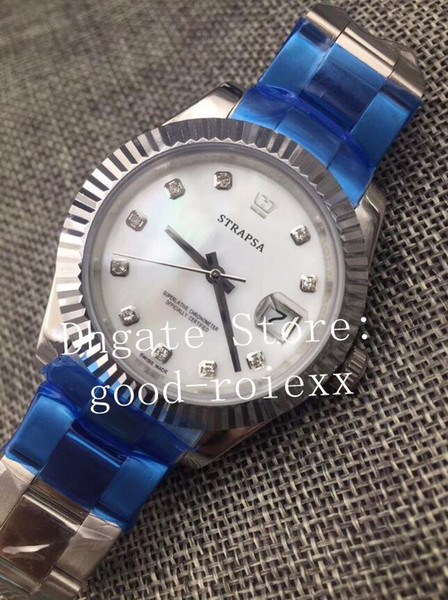 Luxury Mens Automatic 2813 Watches Mother Pearl Diamond Dial Date Steel Men 126334 Watch Sapphire 116334 Superlative Oyster Wristwatches