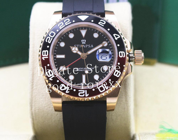 Luxury Men's Rose Gold Watches Red Black Automatic 2813 Watch Men 116719 Batman 126710 Gmt II Pepsi Oysterflex 126711 116710 Wristwatches