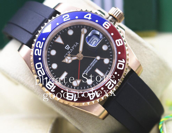 Luxury Mens Rose Gold Watches Automatic 2813 Watch Men 116719 Batman 126710 Gmt II Pepsi Rubber Oysterflex 126711 116710 Master Wristwatches