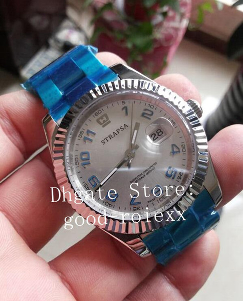 Men's Dress Automatic 2813 Flute Bezel Watches Sapphire 116300 Men Blue Silver Arabic Watch 116334 Perpetual Dive Superlative Wristwatches