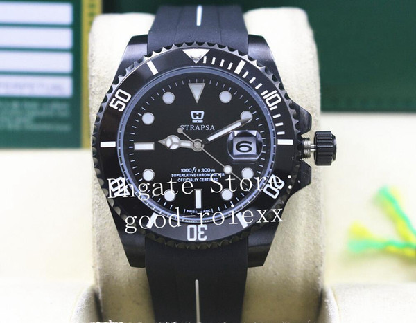 Men's Black Pvd Mechanical 2813 Sapphire 116618 Watch Men 116613 Sport Dive 116610 Rubber B Strap Sub 114060 Watches 116619 Wristwatches